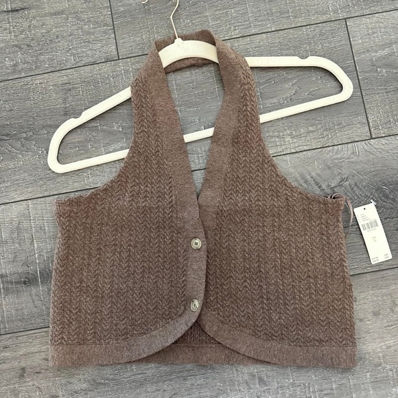 Anthropologie Halter Cable Sweater Vest - Picture 5 of 8